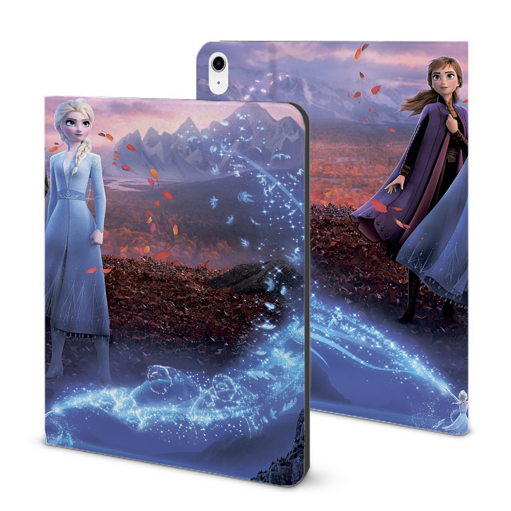 （画像用） アナと雪の女王 アンナ エルサ Frozen Anna Elsa IPad ケース ブック型 PUレザー TPU 耐衝撃 軽量 薄型 ペン収納なし 全面保護 IPad 各モデル対応